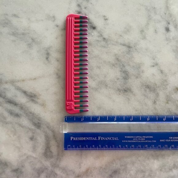 VTG 80s/90s MEBCO Pink Twice Dipped Teal & Purple Color Wide Tooth Comb - Picture 4 of 4